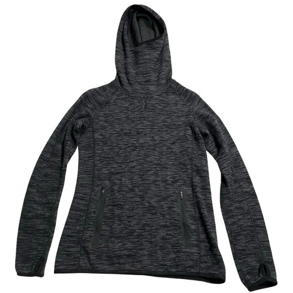 Saucony Hood Ridge Runner Funnel Neck Wool Sweatshirt Performance Sz Small Gray - Picture 1 of 9